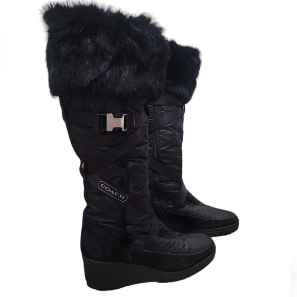 Coach rabbit fur boots - Picture 1 of 8